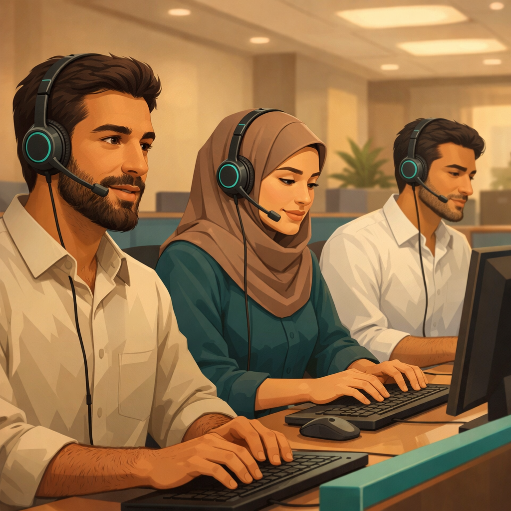 Jasmine RMS bilingual Arabic and English support team answering restaurant operator calls instantly with no ticket system